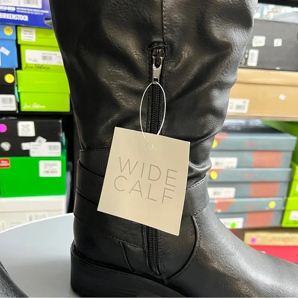 Carlos by Carlos Santana Wide Calf Black Over the Knee Boots - Picture 7 of 9